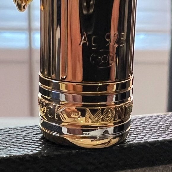Mont Blanc Sterling Silver w/24K Gold Plate Fountain Pen + Ink Bottle! - Picture 11 of 16